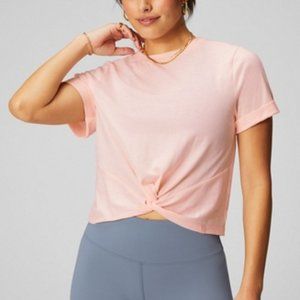 Fabletics 100% Cotton Front-Twist Tee - Size Medium
